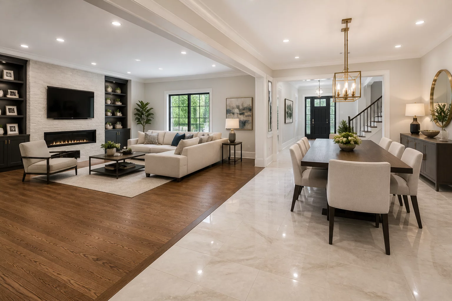 Open-Concept Living & Dining Transition Thresholds